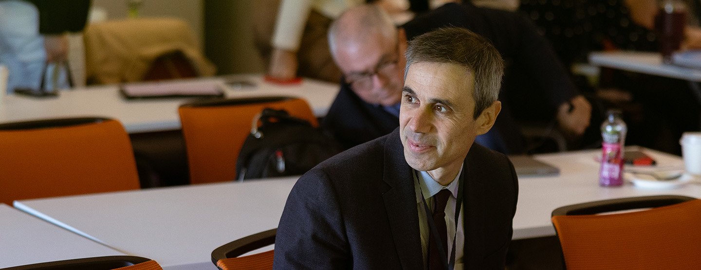 Program director, Nate Schwartz, in a conference room