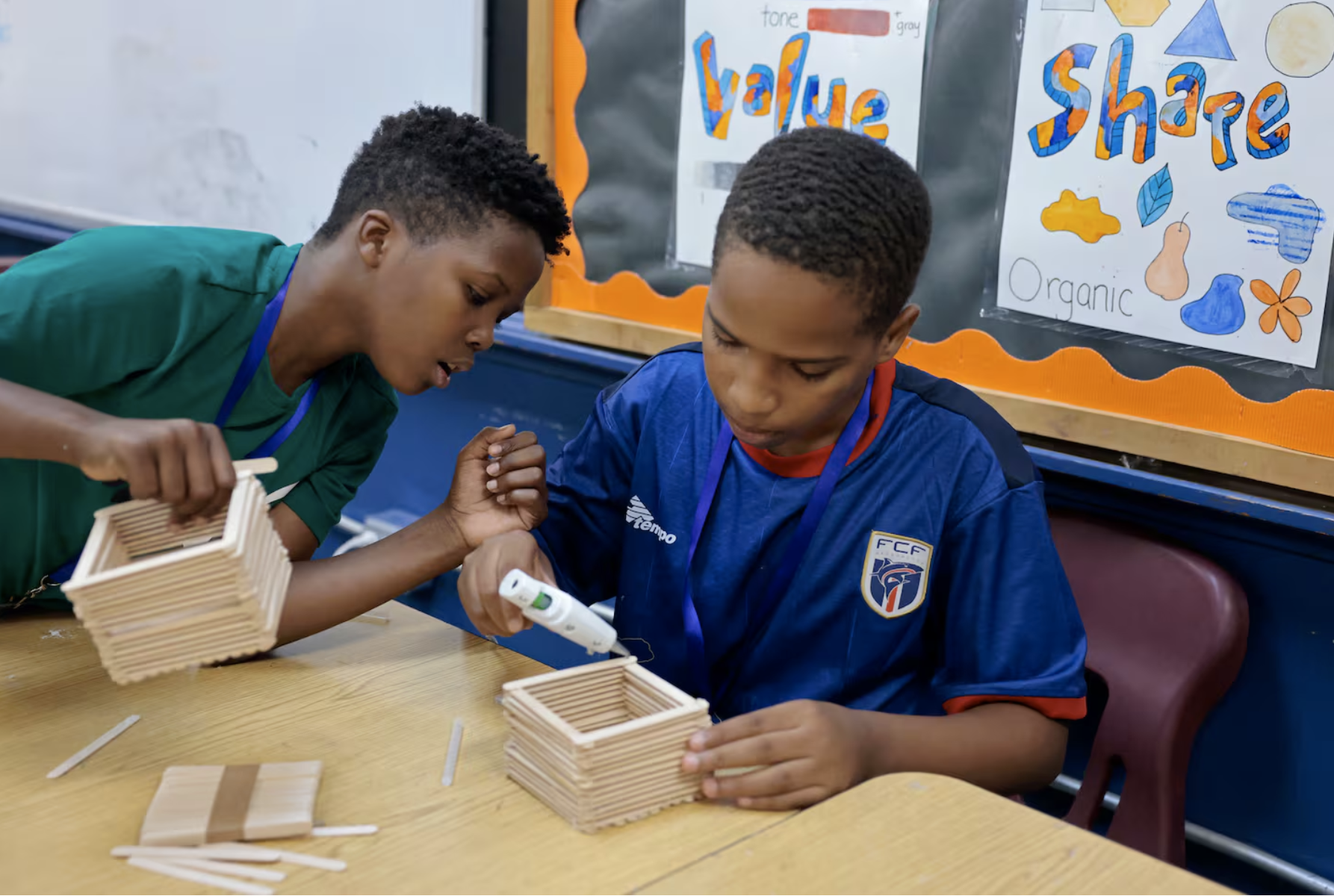 students in science class