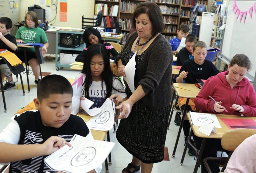teacher in a classroom
