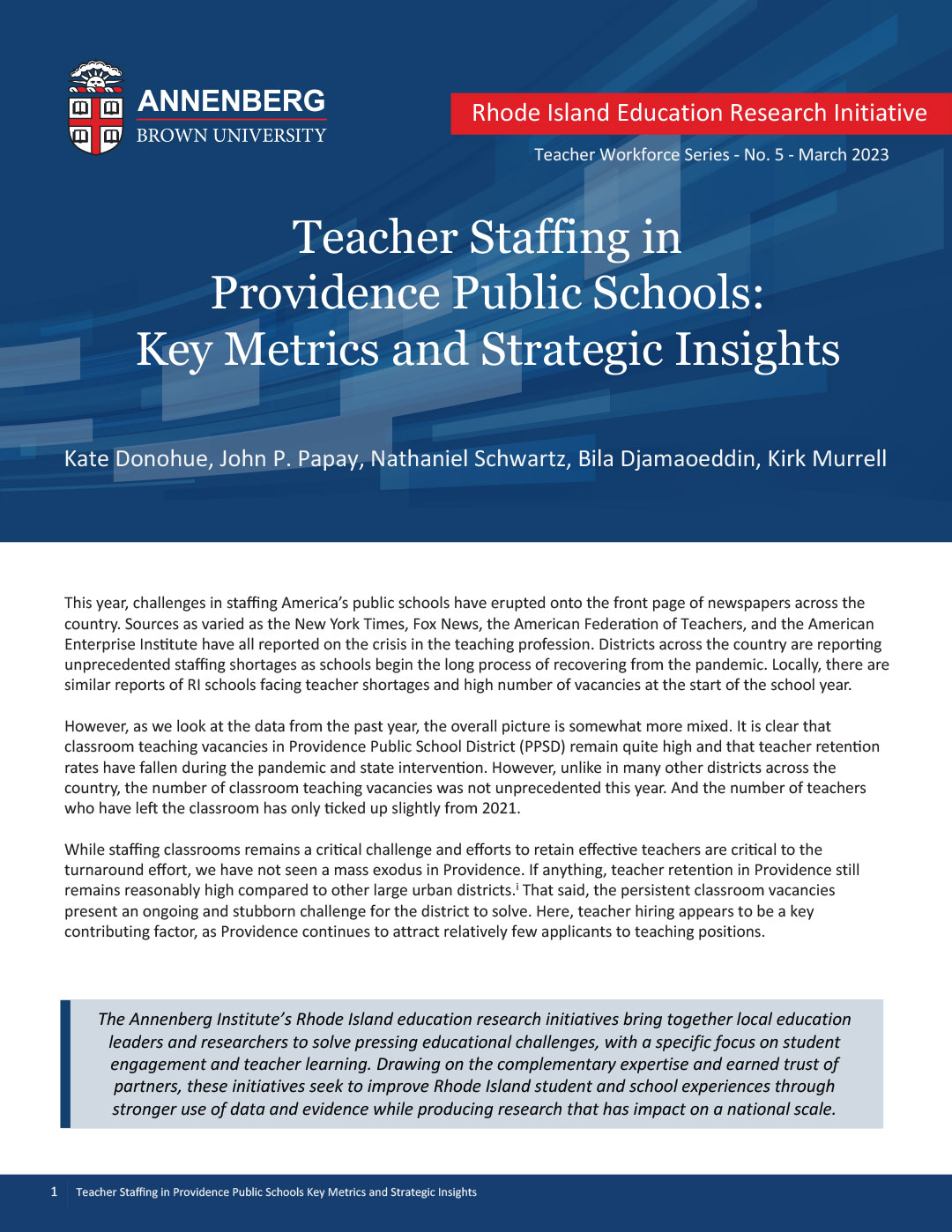 Teacher Staffing in Providence Public Schools: Key Metrics and Strategic Insights