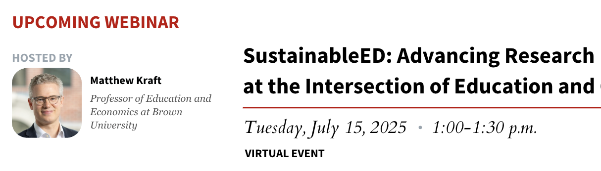SustainableEd Webinar on July 15