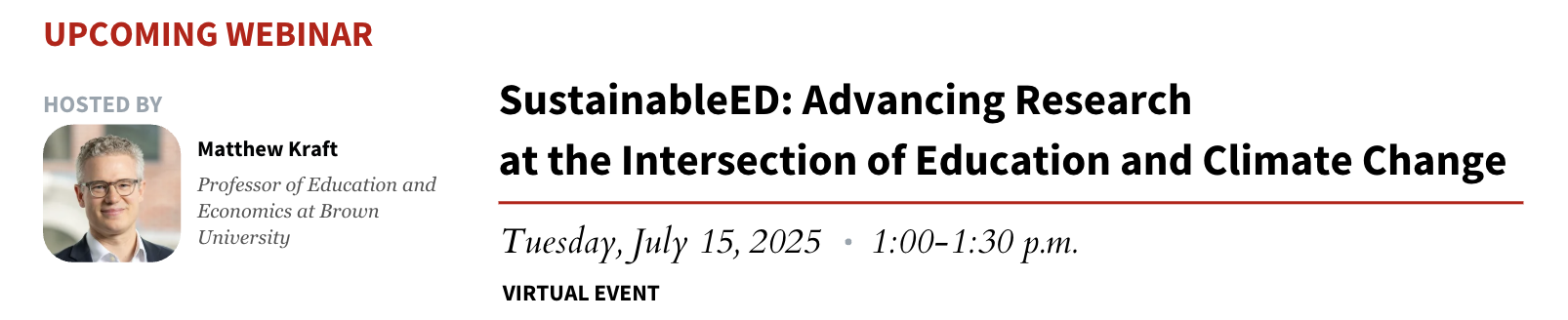 SustainableEd Webinar on July 15