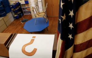 question mark next to flag