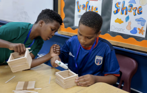 students in science class