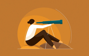woman with telescope