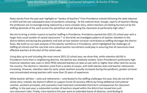 Sustaining the Teacher Workforce: Teacher Retention in Providence