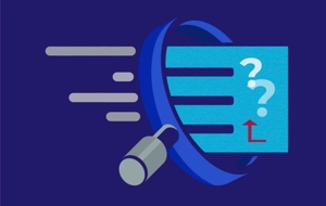 Illustration of a magnifying glass over a results chart