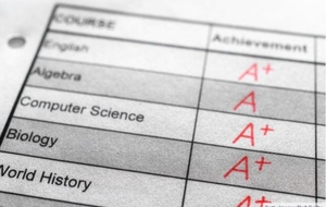 Report card with A+ grades