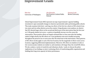Cover of The Longitudinal Effects of School Improvement Grants