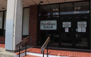 Main entrance of the Providence Public School District administrative building