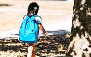 Girl walking outside