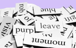 Pile of word tiles