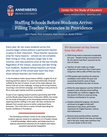 staffing schools before students arrive