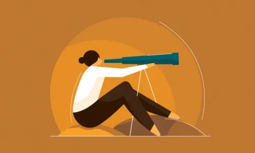 woman with telescope
